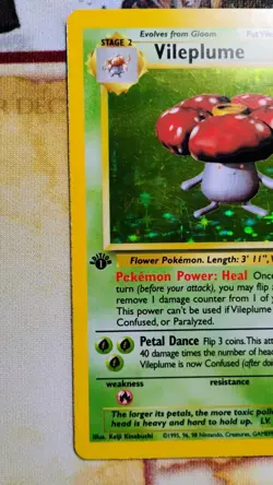 Vileplume 15/64 Holo Rare 1st Edition Jungle LP Pokemon - Image 2