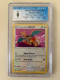 Special Delivery Bidoof SWSH177 SWSH: Sword & Shield Promo Cards Holo CGC 9 - Image 1