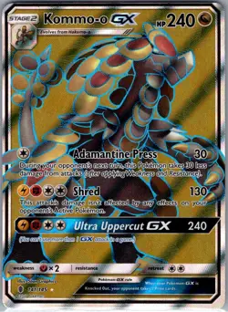 Kommo-o GX (Full Art) 141/145 SM - Guardians Rising - Pokemon Card - NM - Image 1