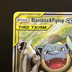 Blastoise & Piplup GX 215/236 Cosmic Eclipse TAG TEAM Ultra Rare Pokemon Card NM - Image 2