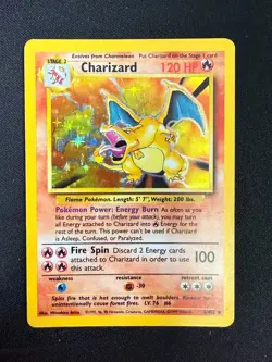 Charizard - 4/102 - Holo Rare - Unlimited Edition Base Set (MP)#2 Pokemon - Image 1