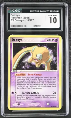 2005 Pokemon EX Deoxys #18/107 Deoxys CGC 10 - Image 1