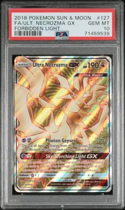 Pokemon Ultra Necrozma PSA 10 GX 127/131 Forbidden Light Secret Rare FA Full Art - Image 1