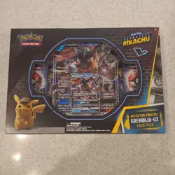 POKEMON TCG Detective Pikachu Greninja-GX Case File Sealed Box-7 Booster Packs+ - Image 1