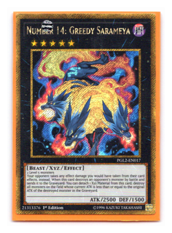 Number 14: Greedy Sarameya - PGL2-EN017 - Gold Secret Rare - 1st Edition Yugioh - Image 1