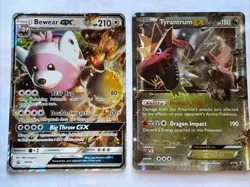 Set of 2 Pokemon Jumbo Oversized Black Star Promo Cards Tyrantrum and Bewear - Image 1