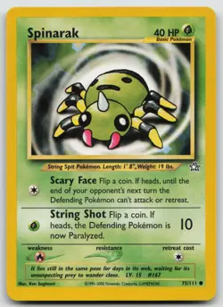 Pokemon Card Spinarak Common Neo Genesis 075/111 - Image 1