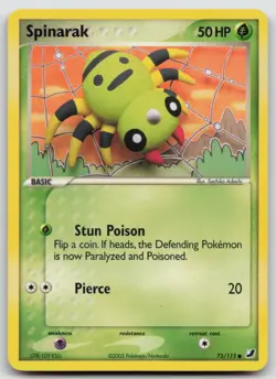 Spinarak - EX Unseen Forces 75/115 Vintage Sachiko Adachi Pokemon Card - Image 1