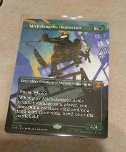 Michelangelo, Improviser (Borderless) Teenage Mutant Ninja Turtles MTG MINT - Image 1