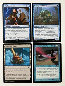 Magic The Gathering MTG Commander Blue Lot X4 Reliquary Tower Toad Mystic Veil - Image 1