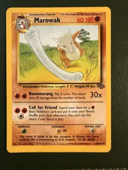 Pokemon TCG Marowak 39/64 Jungle WOTC MP - Image 1