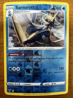 Pokemon - Samurott - 035/185 - Reverse Holo Rare - Vivid Voltage - NM/M - New - Image 1