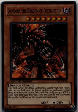 Gandora the Dragon of Destruction Super Rare 2010 Collectors Tins CT07-EN020 LP - Image 1