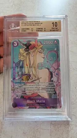 2025 ONE PIECE PROMOS ILLUSTRATION BOX VOL.2 #074 BLACK MARIA bgs 10 - Image 1