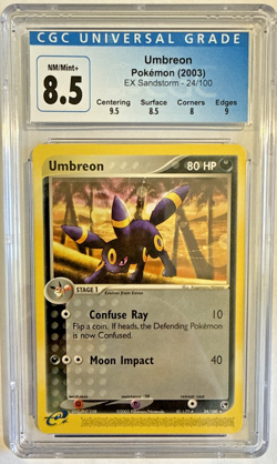 CGC 8.5 NM/Mint 2003 Pokemon EX Sandstorm Umbreon #24/100 Non-Holo Rare Card - Image 1