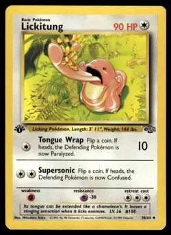 Lickitung 38/64 1st Edition Jungle Pokemon LP-EXC BUY 2 CARDS GET 1 FREE - Image 1
