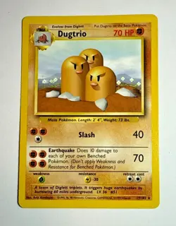 Dugtrio 19/102 Rare Base Set Pokemon EXC BUY 2 CARDS GET 1 FREE!! - Image 1