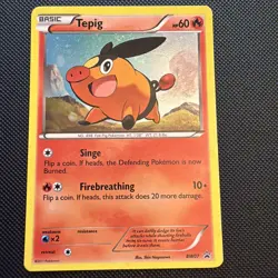 Pokemon Tepig BW07 Black & White Promo Holo Basic 60 HP TCG Card - Image 1