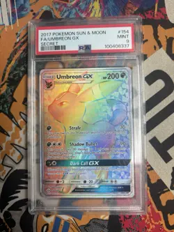 Pokemon Umbreon GX Holo Card Sun Moon TCG 154/149 Pokemon Psa 9 - Image 1