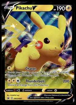 Pikachu V SWSH061 JUMBO OVERSIZED Black Star Promo Pokemon Card - Image 1