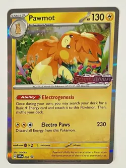 Pokemon TCG: Pawmot SVP006 Black Star Promo Pre-release Card NM - Image 1