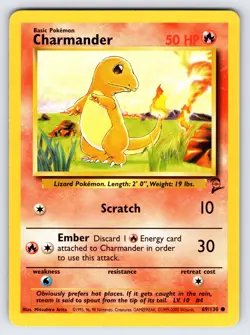 Charmander 69/130 2000 Base Set 2 Pokemon Card TCG Vintage WOTC Common - VLP - Image 1