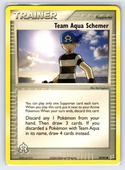Team Aqua Schemer 69/95 EX Team Magma Vs. Team Aqua Pokemon Card Trainer - Nm - Image 1