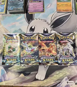 Brilliant Stars Booster Pack Art Set (4) EMPTY - Pokemon 2022 Free Ship USA - Image 1