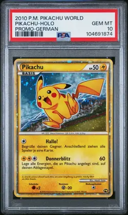PSA 10 Pikachu World German Holo - 2010 Japanese Promo - Pokemon - Image 1