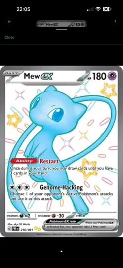 Pokemon TCG - Mew ex - SV: Paldean Fates 216/091 NM - Image 1