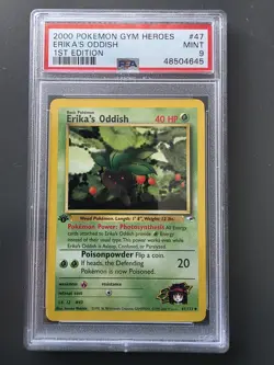 2000 Pokemon Gym Heroes Erikas Oddish 1st Edition Psa 9 - Image 1