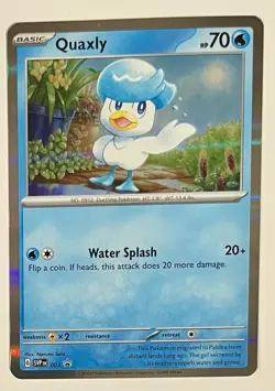 Quaxly Holo Black Star Promo - SVP003 - Scarlet & Violet Pokemon 2023 - Image 1