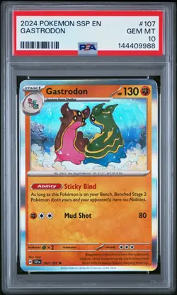 2024 POKEMON SSP EN-SURGING SPARKS #107 GASTRODON PSA 10 - Image 1