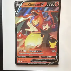 Pokemon Lance's Charizard V SWSH133 Promo Holo Basic 25th Anniversary Oversized - Image 1
