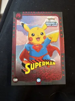 Superman (Pikachu) #E39 -Red Holo - Heros & Villains Flash Edition Pokemon - Image 1