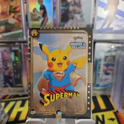 Superman (Pikachu) #E39 - Gold Holo - Heros & Villains Flash Edition Pokemon🤩🚨 - Image 1