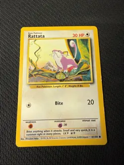 Rattata 61/102 - Pokemon Base Set Unlimited (2) LP - Image 1