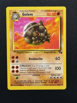 Pokemon TCG Golem 36/62 Fossil Set Uncommon Near Mint Unlimited - Image 1
