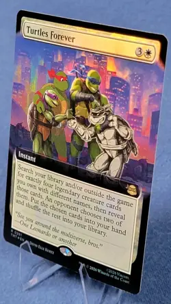 Turtles Forever EXTENDED ART FOIL – TMNT Universes Beyond MTG Rare | NM - Image 1