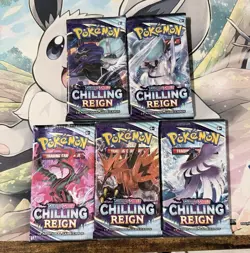 Sword & Shield Chilling Reign Booster Pack Art Set (5) EMPTY - Pokemon 2021 - Image 1
