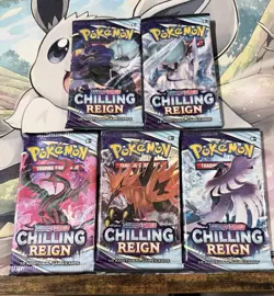 Sword & Shield Chilling Reign Booster Pack Art Set (5) EMPTY - Pokemon 2021 - Image 3