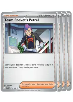 4x Pokemon REVERSE HOLO DRI Team Rocket's Petrel 176/182 NM - Image 1