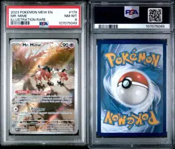 2023 PSA 8 Graded Pokemon Mr. Mime 179/165 Scarlet & Violet 151 English - Image 1