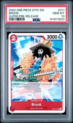 ONE PIECE SUPER PRE RELEASE ST01-011 BROOK PSA 10 GEM MINT - Image 1