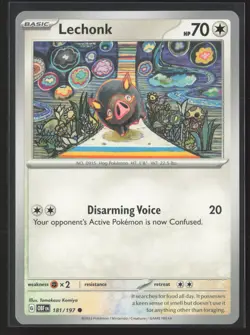 Lechonk Common SV03: Obsidian Flames 181/197 NM Pokemon Card Tomokazu Komiya - Image 1