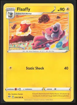 Flaaffy Uncommon SWSH03: Darkness Ablaze 056/189 NM Pokemon Card Tomokazu Komiya - Image 1