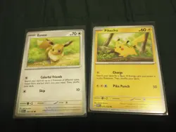 Pokemon TCG Eevee + Pikachu Pokemon Together Stamp Exclusive Promo 151 - Image 1