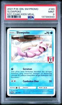 Pokemon Slowpoke 183/SM-P KFC Kentucky Fried Chicken Promo PSA 9 Indonesian - Image 1