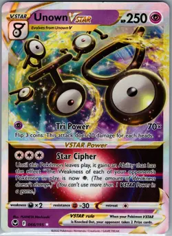 Unown Vstar 066/195 - Pokemon TCG SWSH12: Silver Tempest - Ultra Rare (NM) - Image 1