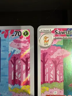 Pokemon TCG: Deerling 165/162 & Sawsbuck 166/162 Illustration Rare, NM+ - Image 5